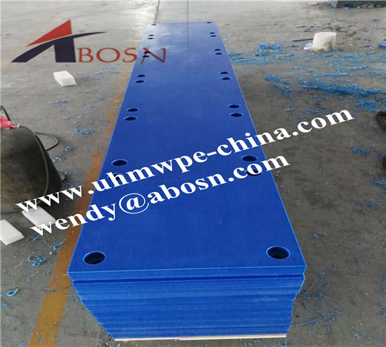 Blue UHMW-PE Flat Sliding Fender Panel