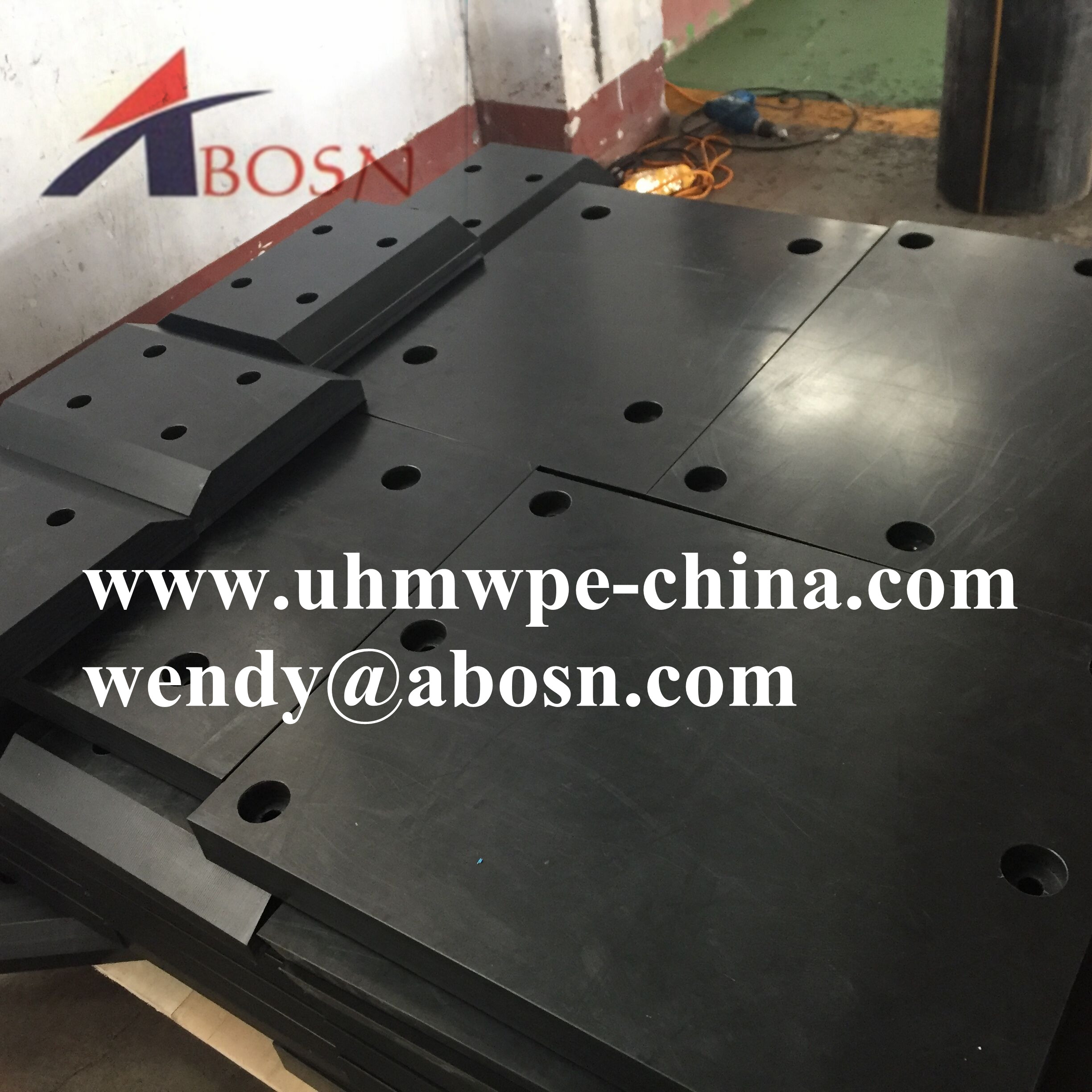 Black 50MM Thick UHMWPE Pad with Holes