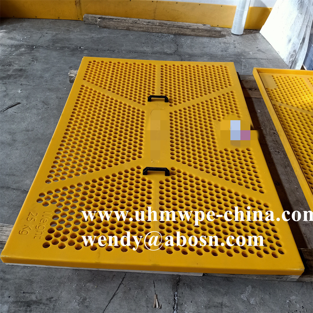 Yellow HDPE Conveyor Guard With Holes
